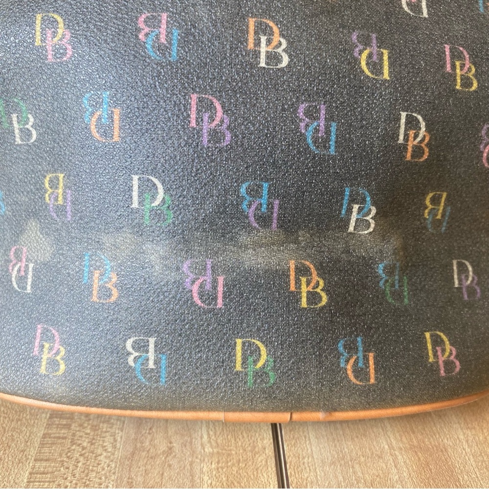DOONEY & BOURKE Mini Bucket Shoulder Bag Rainbow Monogram Vintage Handbag Heart - Picture 4 of 12